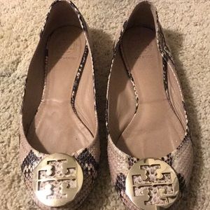 Tory Burch Gold Buckled Flats